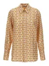 Burberry B-closure Print Silk Poplin Shirt In Multicolour