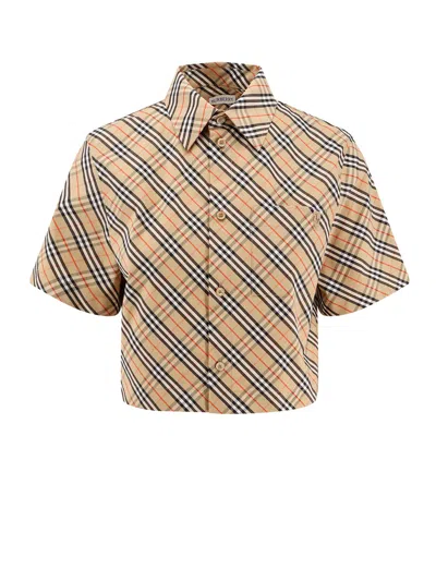 Burberry Vintage Check Cropped Shirt In Multi