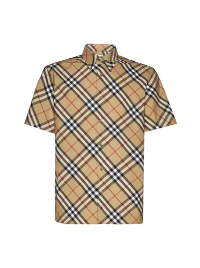 Burberry Shirt In Sand Ip Check
