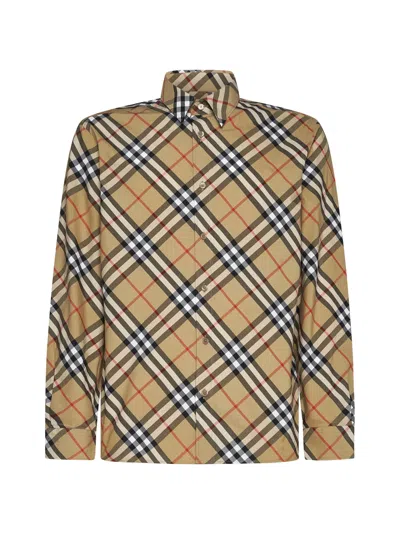 Burberry Shirt In Sand Ip Check