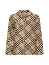 Burberry Check Print Silk Shirt In Sand Ip Check