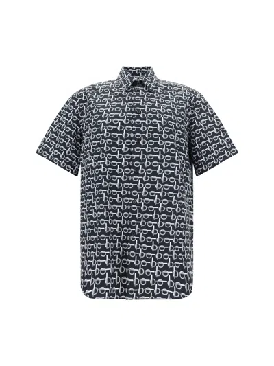 Burberry Shirt In Silver/black