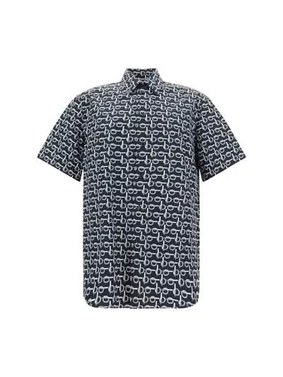 Burberry Shirt In Silver/black
