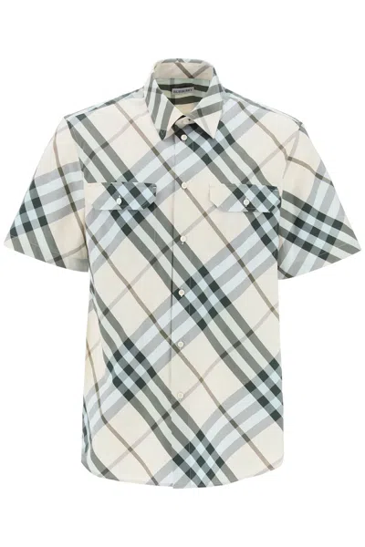 Burberry Short Sleeve Check Design Shirt In Multi