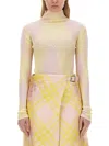 Burberry Argyle Cotton Silk Sweater In Multicolour