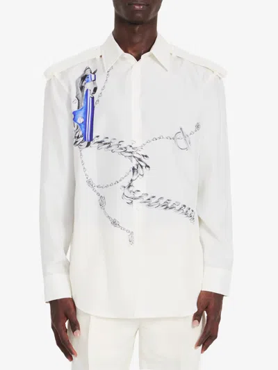 Burberry Knight Hardware-print Shirt In White