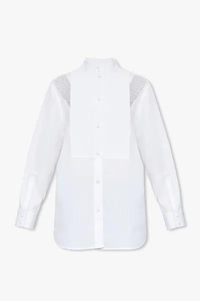 Burberry Shirt With Lace Inserts In White