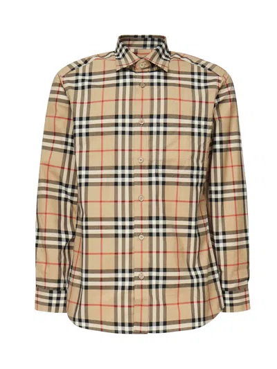 Burberry In Cotton With Vintage Check Pattern In Gold