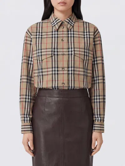 Burberry Shirt Woman Color Beige In Multi
