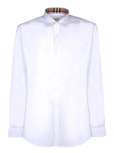 Burberry Logo Long-sleeved Shirt In White