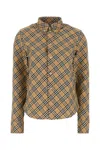 Burberry Beige All Over Check Shirt In Brown