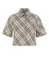 Burberry Collared Checked Poplin Shirt Detail In Multi