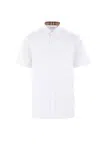 Burberry Stretch-cotton Ekd-embroidered Slim Shirt In White
