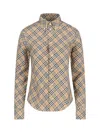 Burberry Beige All Over Check Shirt