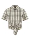 Burberry Short Sleeve Shirt Featuring Tie-front Detail In Multi