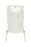 Burberry Women White Stretch Cotton Tank Top In White