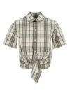 Burberry Short Sleeve Shirt Featuring Tie-front Detail In Multi