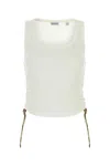 Burberry Women White Stretch Cotton Tank Top In White