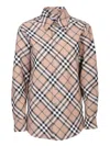 Burberry Check Pattern Wool Blend Shirt Women In Neutral