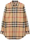 Burberry Check Cotton Shirt In Archive Beige Ip Chk