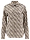 Burberry Check Cotton Shirt In Beige
