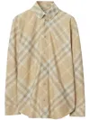 Burberry Button Down Shirt With Check Pattern In Beige