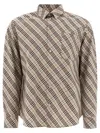 Burberry Men's Embroidered Poplin Shirt In Beige