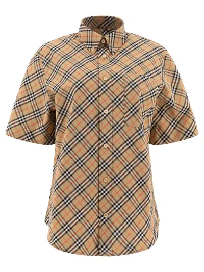 Burberry Shirts Beige In Brown