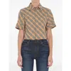 Burberry Checked Cropped Shirt In Beige