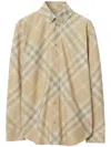 Burberry Button Down Shirt With Check Pattern In Beige
