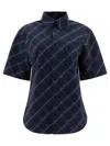 Burberry Checked Short-sleeved Shirt In Blue