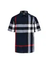 Burberry Summerton Check Cotton Shirt In Blue