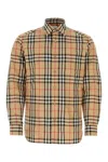 Burberry Classic Check Wool Flannel Shirt For Men In Brown