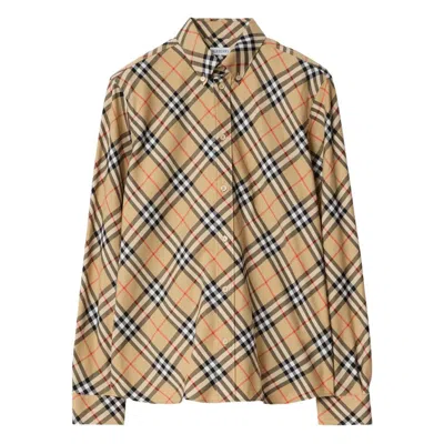Burberry Roan Relaxed Fit Check Cotton Flannel Shirt In Brown