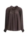 Burberry Women Geometric Silk Blouse In Brown