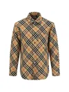 Burberry Check Wool Overshirt In Brown