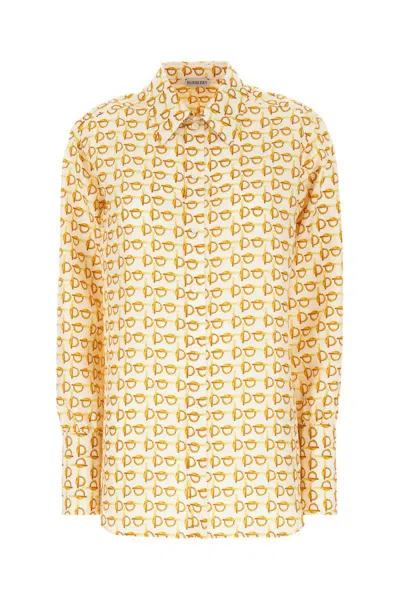 Burberry Shirts In Gold White