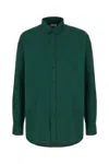 Burberry Equestrian Knight Embroiered Cotton Shirt In Green
