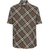 Burberry Check Cotton Shirt In Green