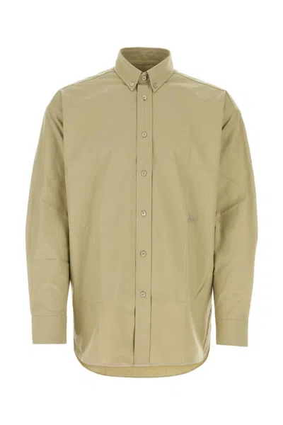 Burberry Beige Button Down Shirt In Green