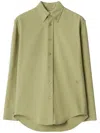 Burberry Ekd Embroidered Button-up Shirt In Green