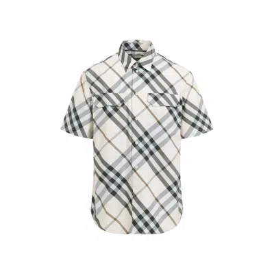 Burberry Short Sleeve Check Design Shirt In Multi