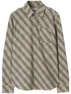 Burberry Check Cotton Shirt In Husk Ip Check