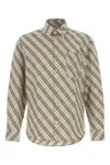 Burberry Embroidered Poplin Shirt With Button-down Collar In Huskipcheck