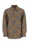 Burberry Ered Wool Blend Shirt In Lindenipcheck