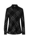 Burberry Long Sleeve Check-print Button Down Shirt In Monochrome Ip Pttn