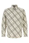 Burberry Checked Pattern Poplin Shirt With Button-down Collar In Multi