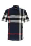 Burberry Short-sleeve Check Stretch Cotton Poplin Shirt In Multi