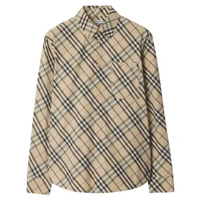 Burberry Shirts In Alabaster Ip Check