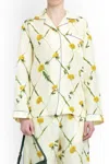 Burberry Dandelion-print Silk Pyjama Shirt In Multicolor